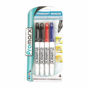 Pack De Marcadores Permanente Colores Surtido Con Punta De Fibra Duradle PROMARX 4 Uds