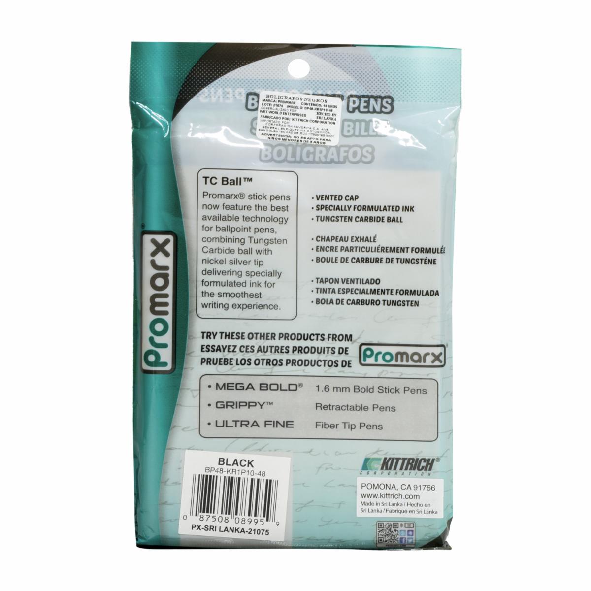 Pack De Bolígrafos Color Negro PROMARX 10 Uds - Image 2