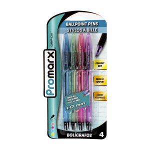 Bolígrafos De Colores Con Agarre Acojinado PROMARX Pack X 4 Uds