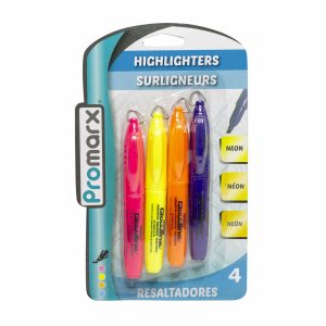 Pack Resaltadores De Colores Neón PROMARX 4 Uds