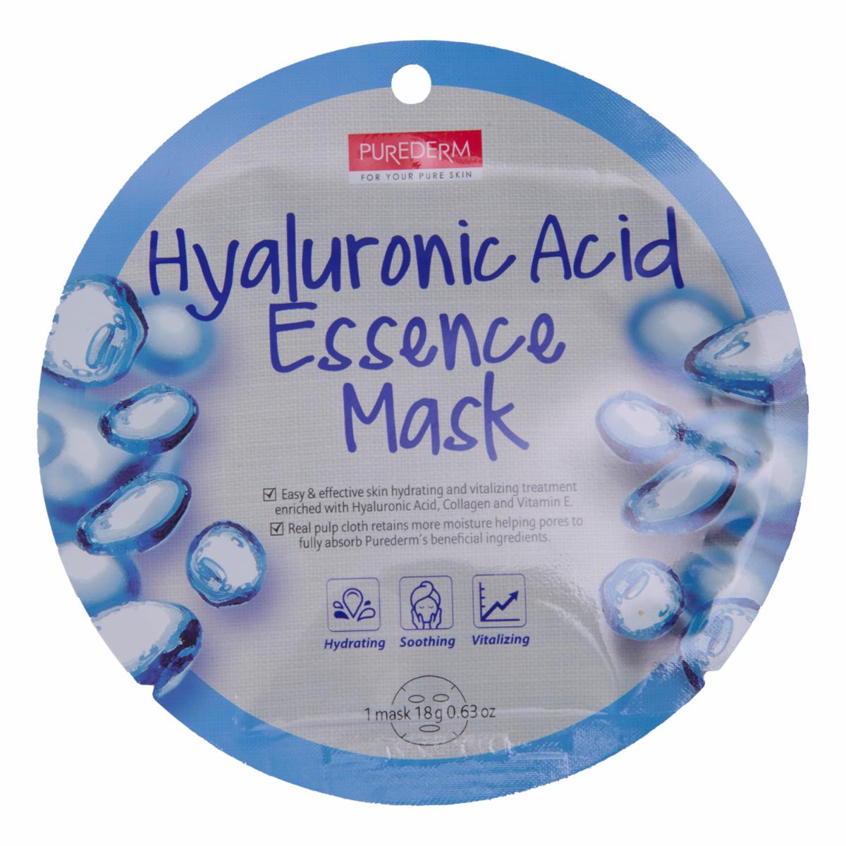 Mascarilla Facial Tipo Velo Con Ácido Hialurónico, Colágeno Y Vitamina E PUREDERM 18 G
