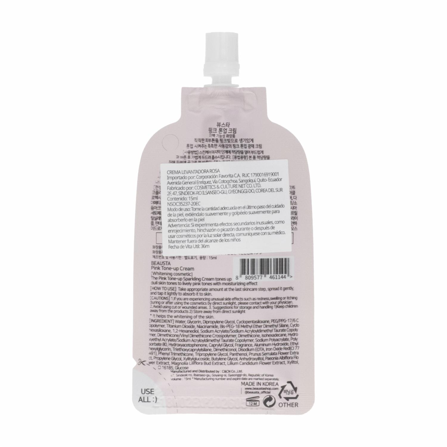 Crema Facial En Sachet Hidratante Rosa BEAUSTA 15 Ml - Image 2