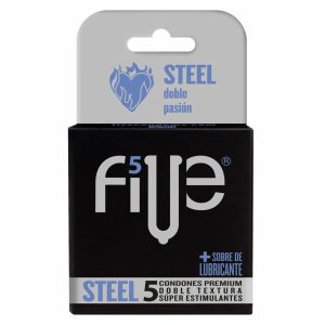 Preservativos Steel Textura FIVE X 5 Uds