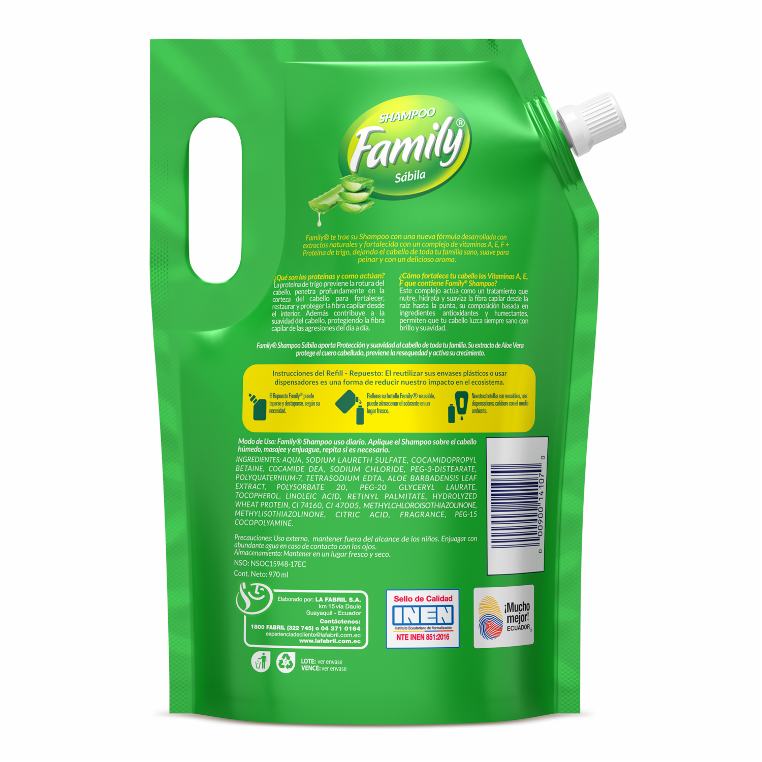 Shampoo De Cabello Con Sábila Doy Pack FAMILY 970 Ml - Image 2