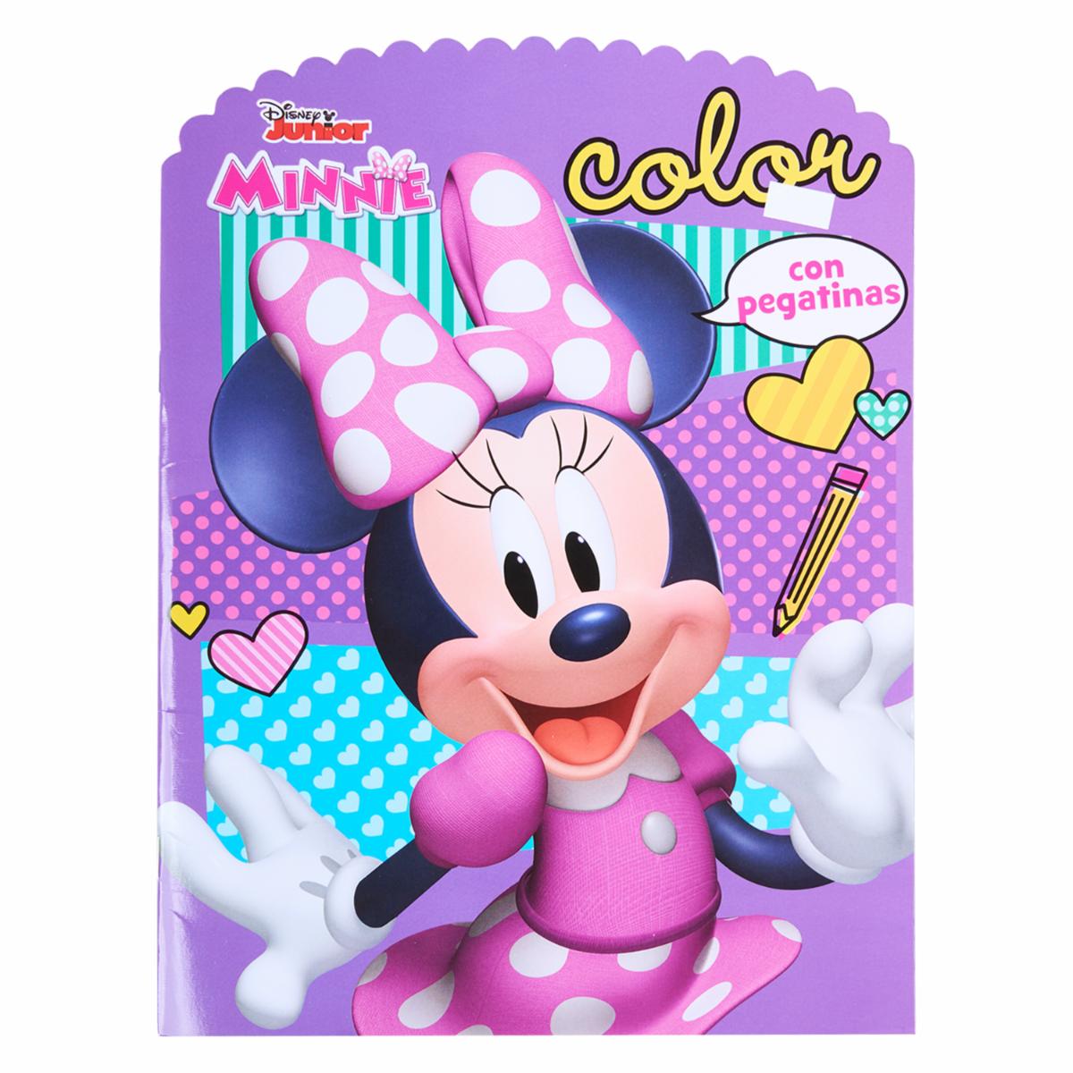 Libro Minnie Color Con Pegatinas Fondo Morado LIBRO DIVO 20 Páginas