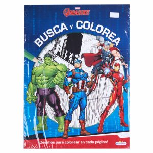 Libro Spiderman/Vengadores Busca Colorea DISNEY 16 Páginas