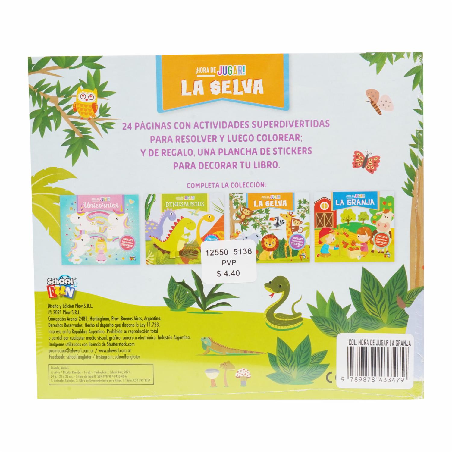 Libro Colección Hora De Jugar La Granja Dinosaurios La Selva Y Unicornios EDIBOOK 24 Páginas - Image 3