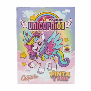 Libro Pinta Y Pega Mágicos Unicornios COQUITO 25 Páginas