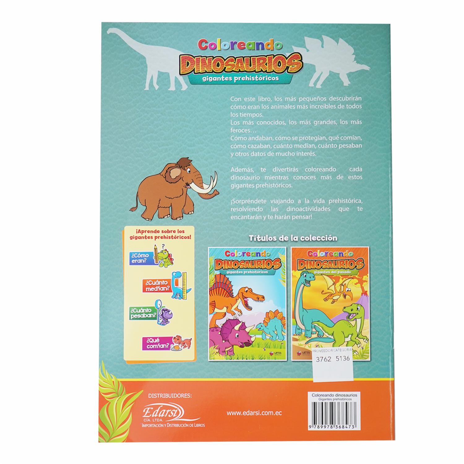 Libro Coloreando Dinosaurios Prehistóricos VETA EDICIONES Unidad - Image 2