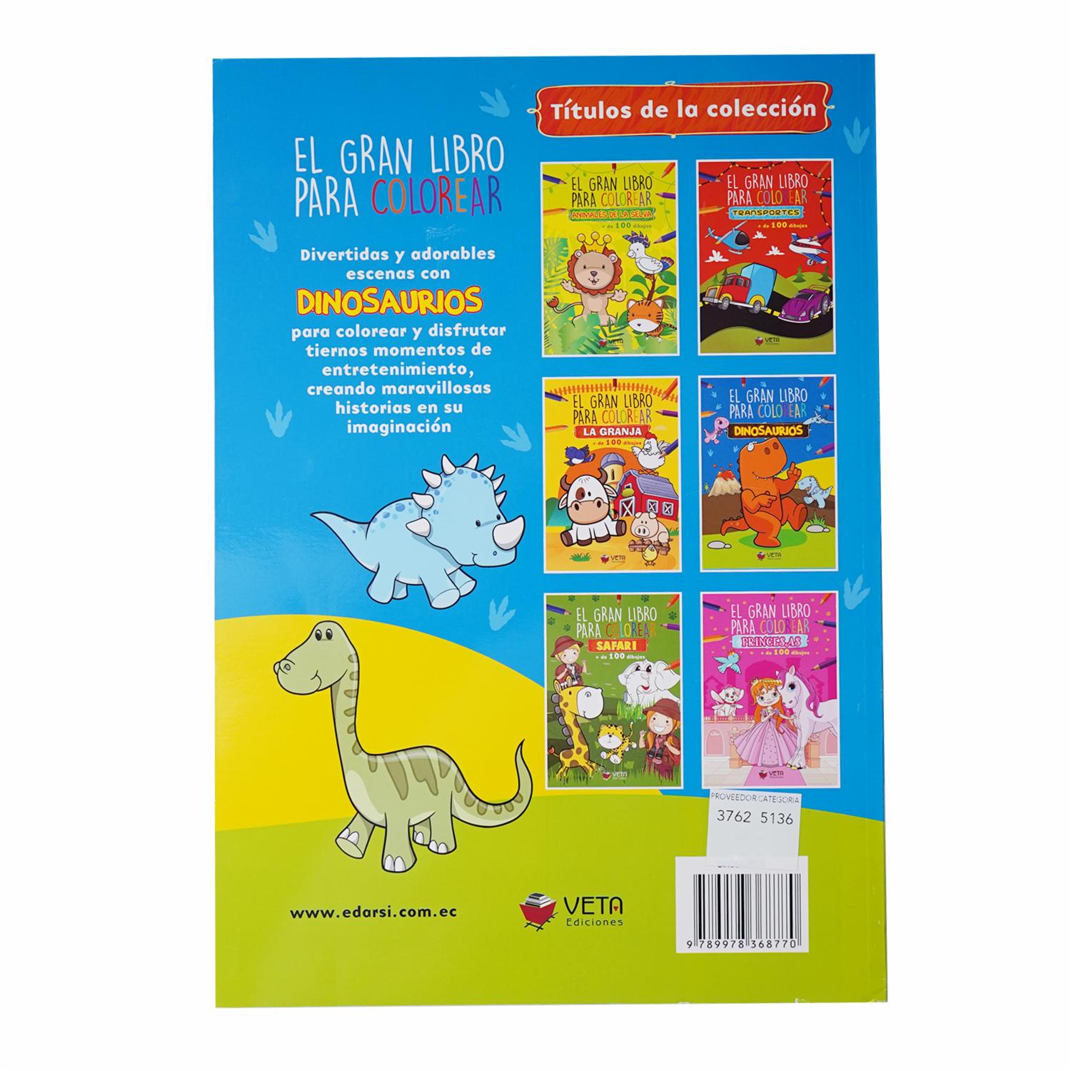Libro Dinosaurios Gran Libro Para Colorear VETA EDICIONES 96 Páginas - Image 2