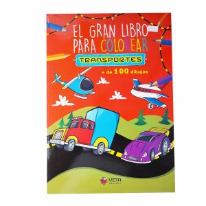 Libro Trasnortes Gran Libro Para Colorear VETA EDICIONES 96 Páginas
