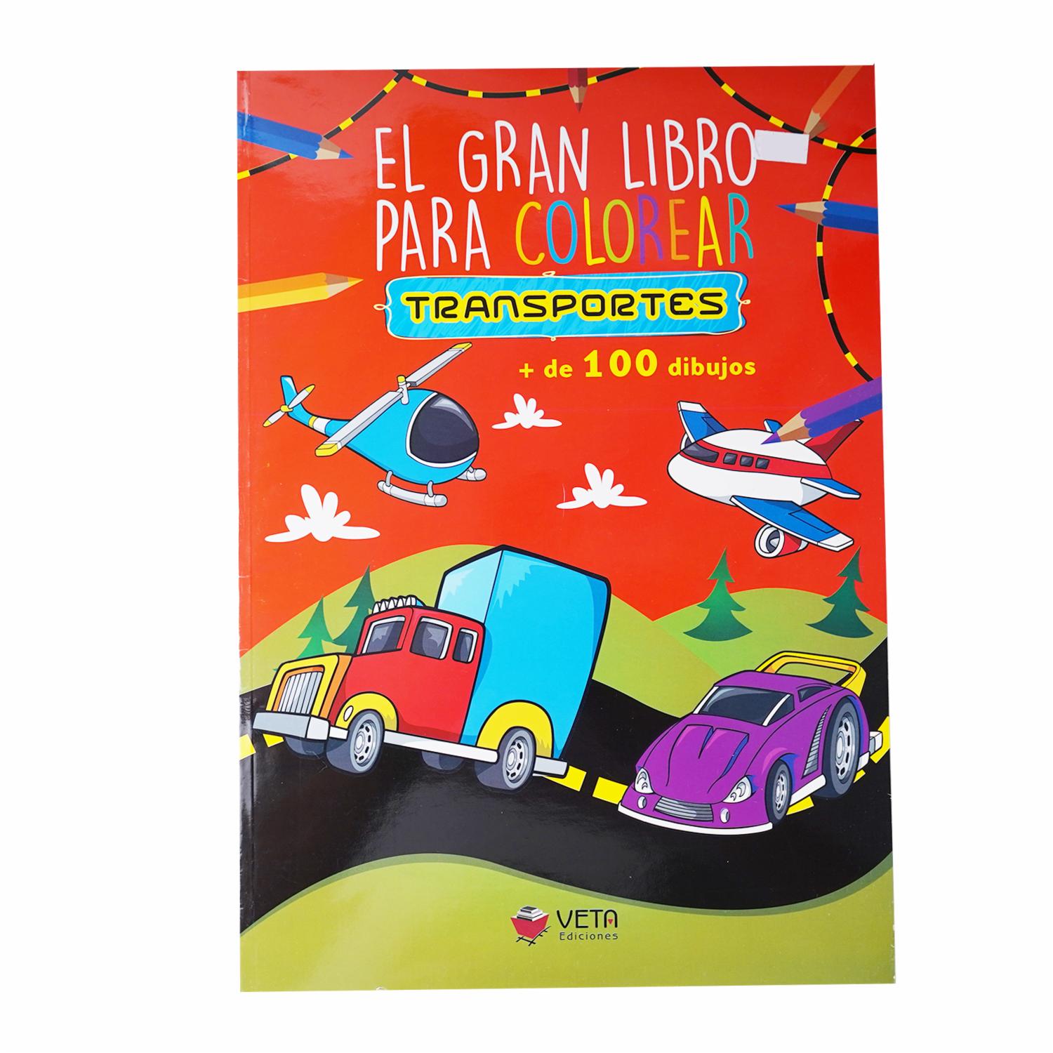 Libro Trasnortes Gran Libro Para Colorear VETA EDICIONES 96 Páginas