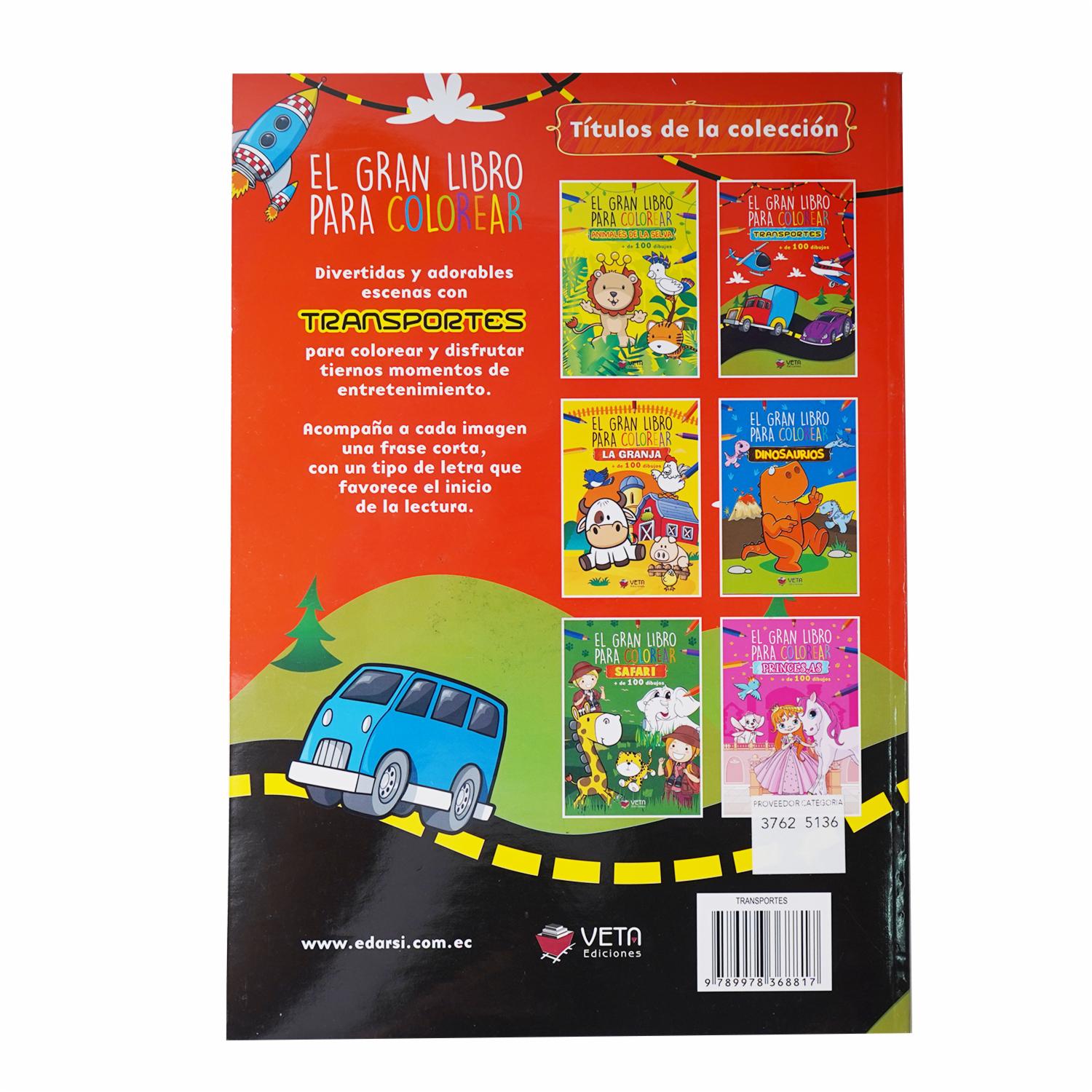 Libro Trasnortes Gran Libro Para Colorear VETA EDICIONES 96 Páginas - Image 2