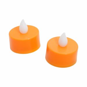 Luz Led Tipo Vela Naranja Halloween A Pila Set JOY X 2 Uds