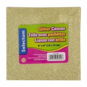 Lienzo Con Brillos Color Dorado LPS 15 X 15 Cm