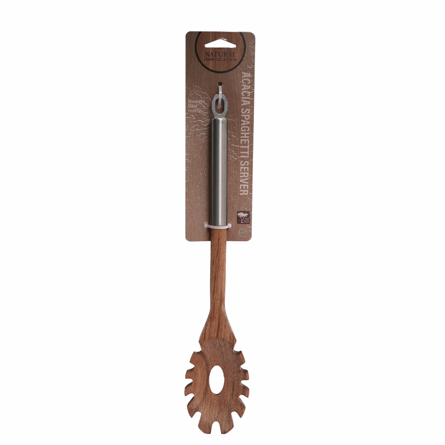 Cuchara Para Spaguetti De Madera Con Mango De Acero Inoxidable BONITA HOME Unidad