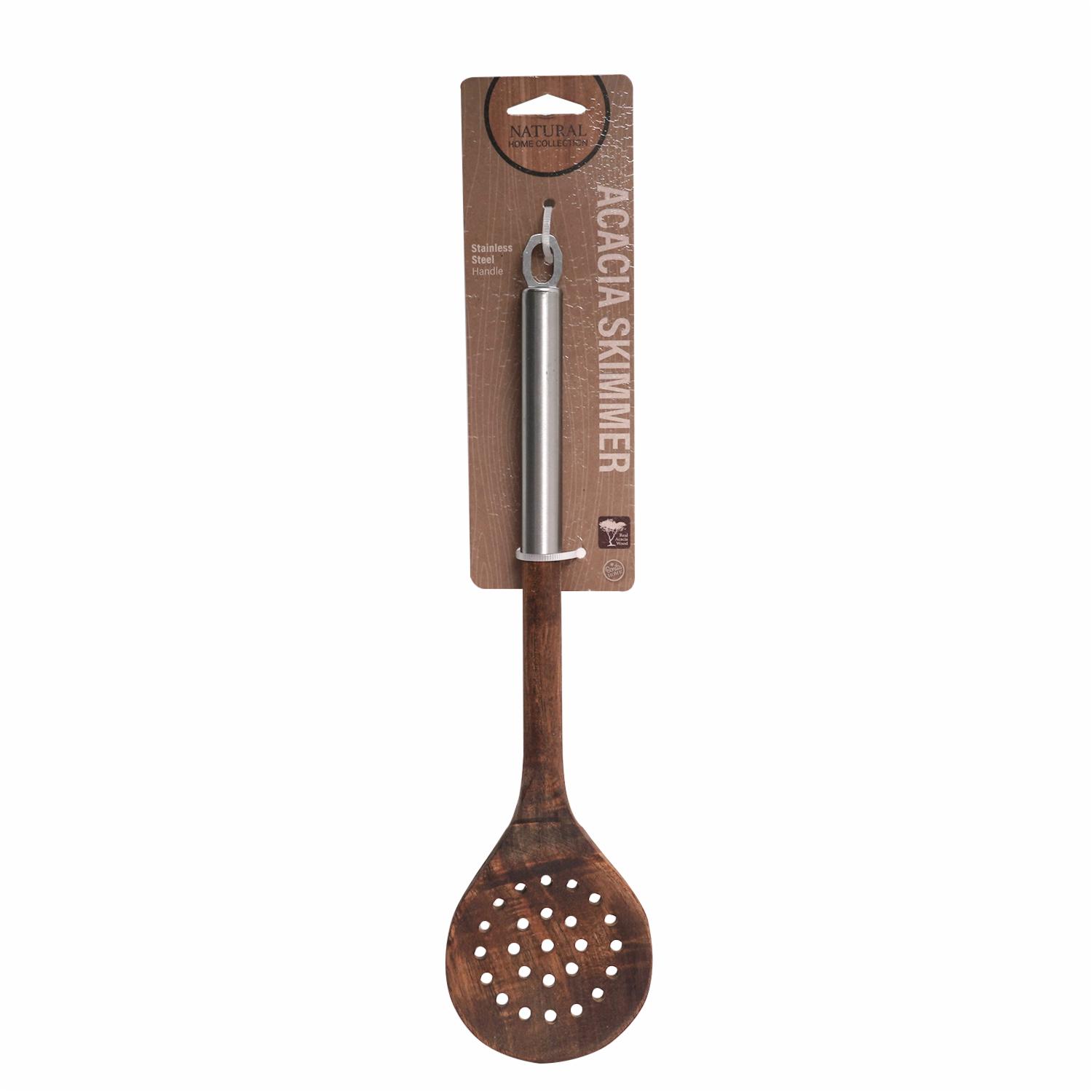 Cuchara Con Huecos De Madera Con Mango De Acero Inoxidable BONITA HOME Unidad