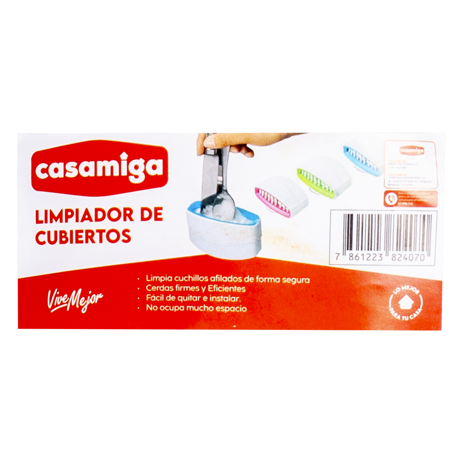 Limpiador De Cubiertos Plástico Con Cerdas CASAMIGA 11 x 6.5 Cm - Image 2