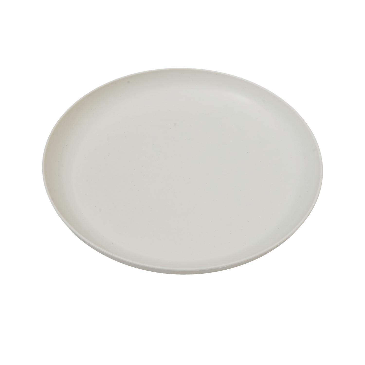 Plato Tendido De Fibra Vegetal Mediano Blanco FREE HOME 25 Cm