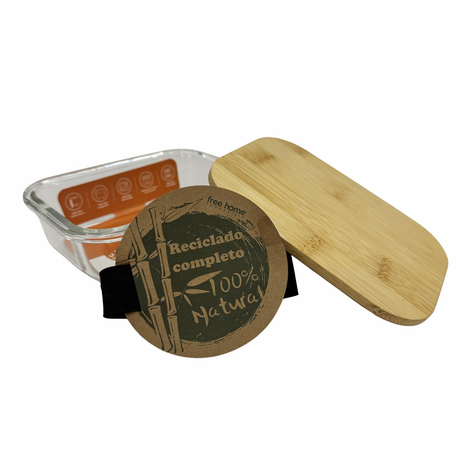 Repostero Refractario Con Tapa Bamboo FREE HOME 370 Ml - Image 3