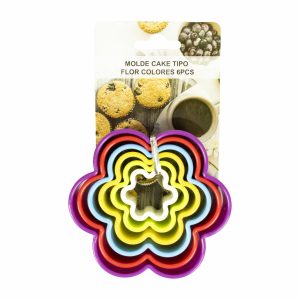 Molde Cake Tipo Flor De Colores WAHFAY 6 Piezas