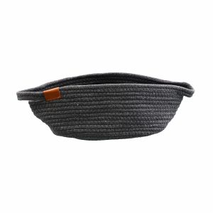 Canasta De Mimbre Natura Mediana Gris KOOME 29X21X13 Cm