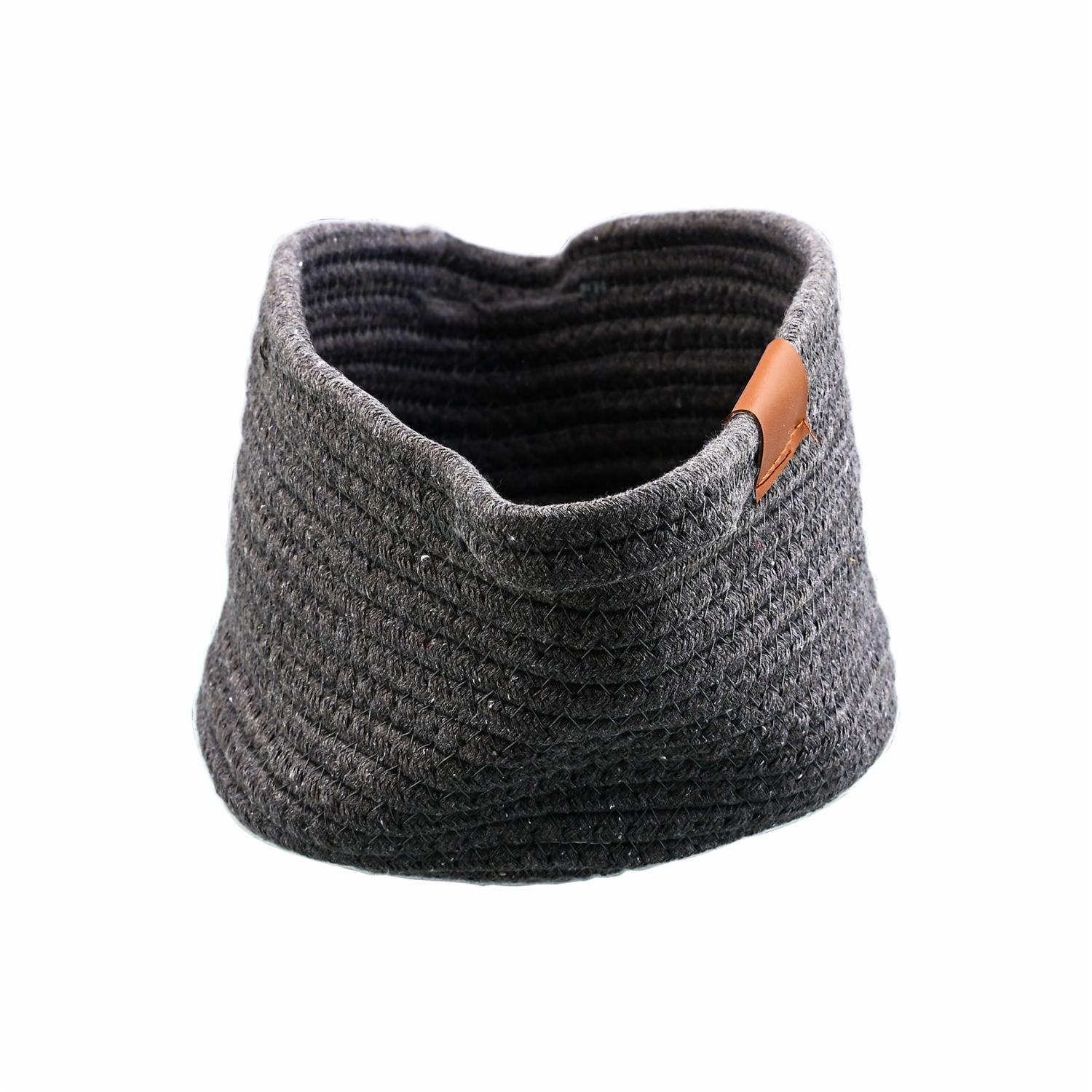 Canasta De Mimbre Natura Mediana Gris KOOME 29X21X13 Cm - Image 2