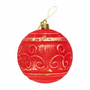 Esfera Navideña Dorada Con Copo De Nieve Rojo JOY Unidad