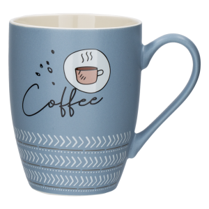 Jarro Diseño Coffee Time Azul Y Beige FREE HOME 1 Pieza