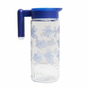Jarra De Vidrio Diseño Peces HEREVIN Azul