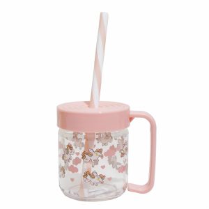 Jarro Con Sorbete Y Tapa Rosca Diseño Unicornios HEREVIN Rosado