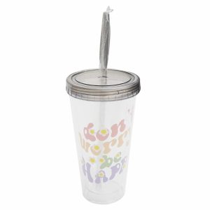 Vaso Leyenda Con Tapa Y Sorbete FREE HOME Plástico