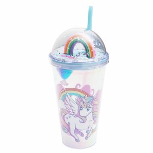 Vaso Unicornio Con Tapa Y Sorbete FREE HOME Plástico