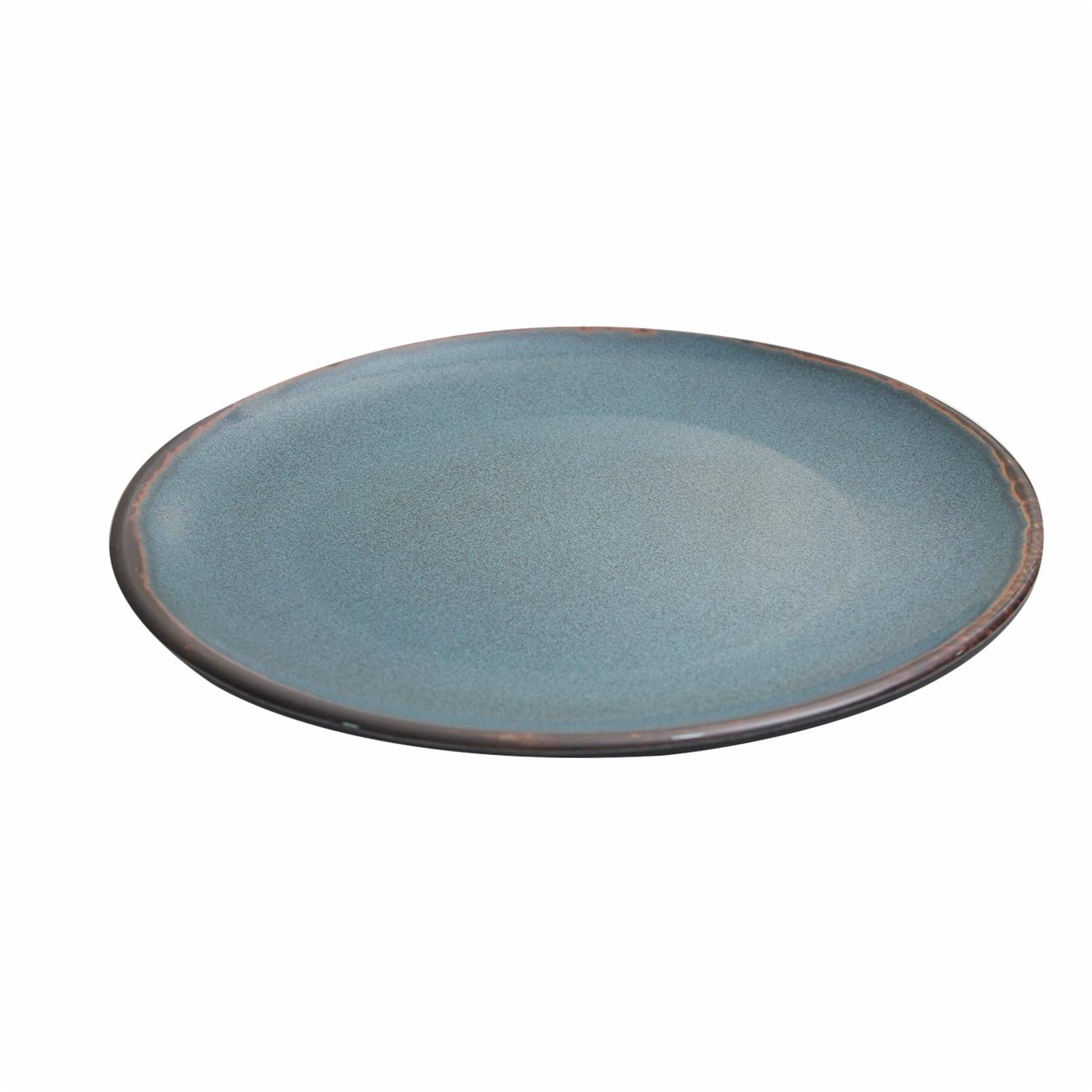 Plato Tendido Azul Borde Café FREE HOME 22.5 Cm