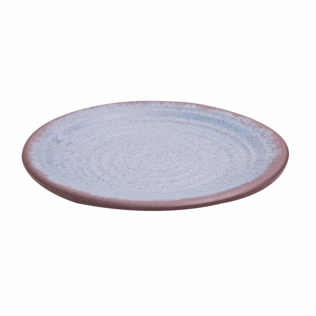 Plato Tendido Azul Satinado Con Café FREE HOME 21.8 Cm