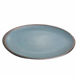 Plato Tendido Azul Borde Café FREE HOME 28 Cm