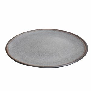 Plato Tendido Gris Borde Café FREE HOME 28 Cm