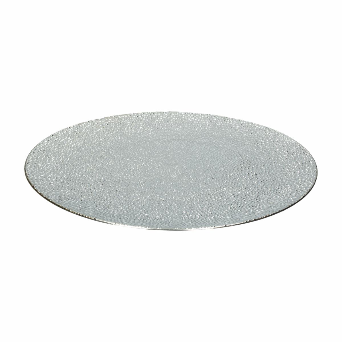 Plato Base Jaspeado Plateado Z&L 33 CM