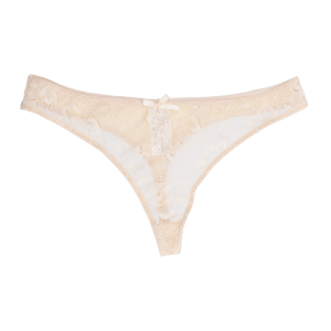 Tanga Encaje Liso Beige SUPER K Talla Mediano