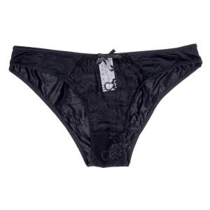 Bikini Encaje Liso Negro SUPER K