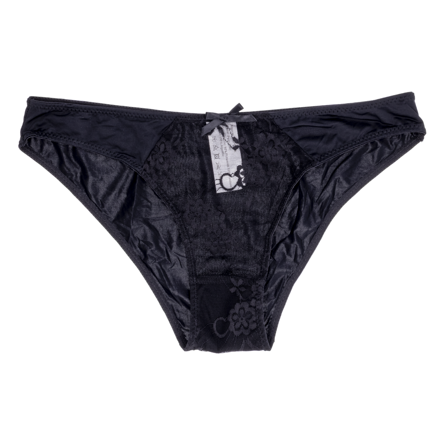 Bikini Encaje Liso Negro SUPER K