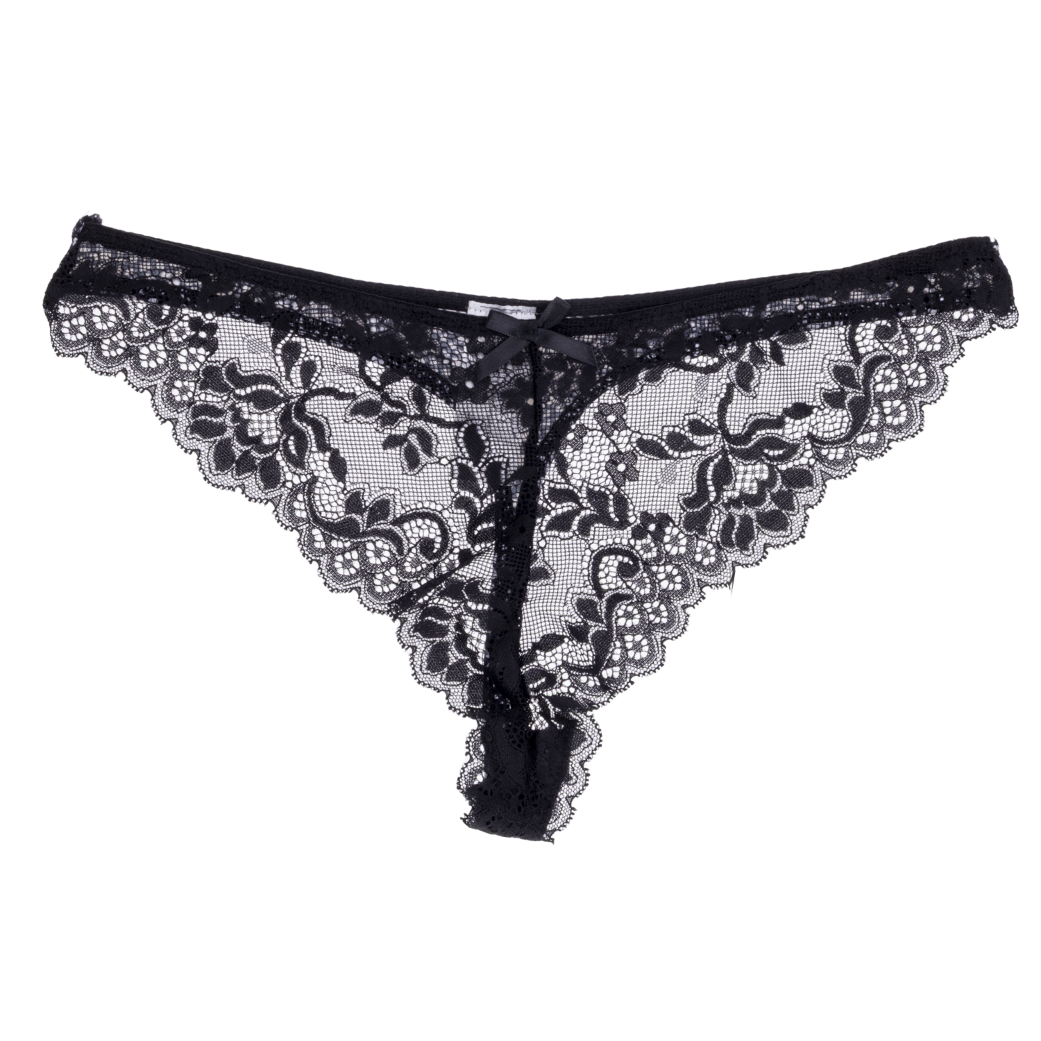Tanga Encaje Animal Print Negro SÚPER K