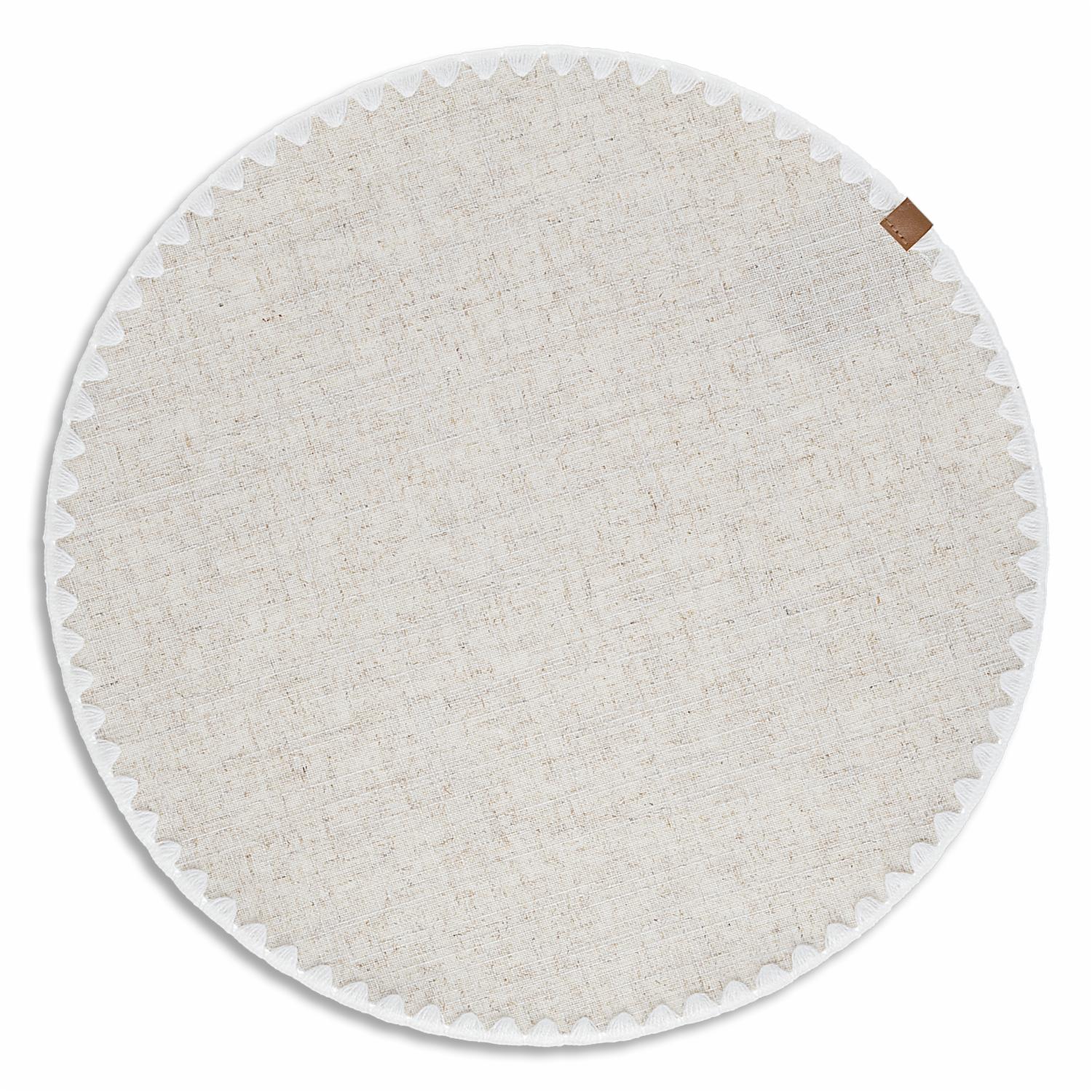 Individual Texturizado Gris Con Borde FREE HOME Redondo
