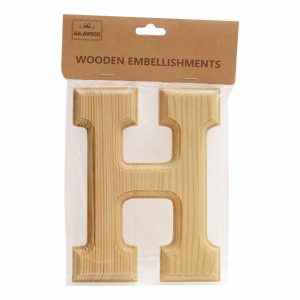 Letra  H De Madera Para Manualidades BABY CRAFT 15 Cm 6 Cm