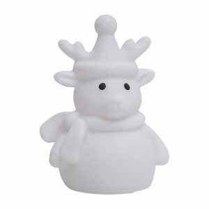 Adorno Navideño Reno Blanco Con Luz Led HE WEI 1 Pieza