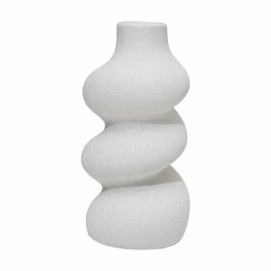 Florero Decorativo Negro Ondas SHUNDA 10X10X19.5 Cm