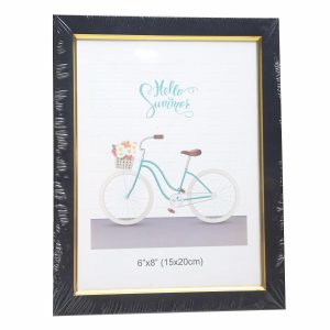 Porta Retrato Negro Con Dorado XINKAI 6X8"