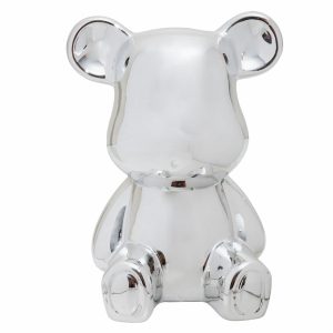 Adorno Decorativo Plateado Oso Sentado KOOME