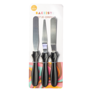 Set Espátulas Metálicas Para Repostería BAKEISTRY 3 Piezas