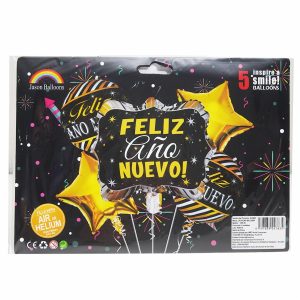 Globos Set Feliz Año JASON BALLOONS 5 Piezas